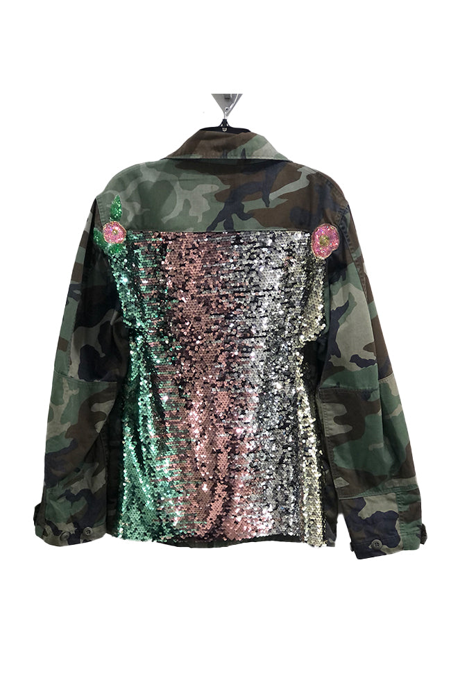 Sequin camo jacket discount