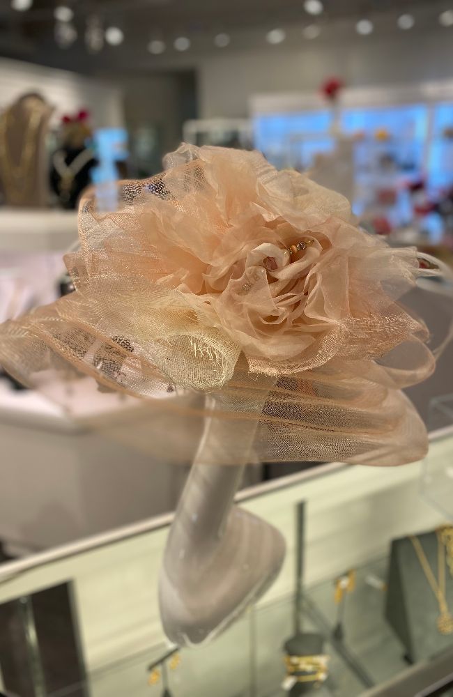 Pale Pink with Beads Hat
