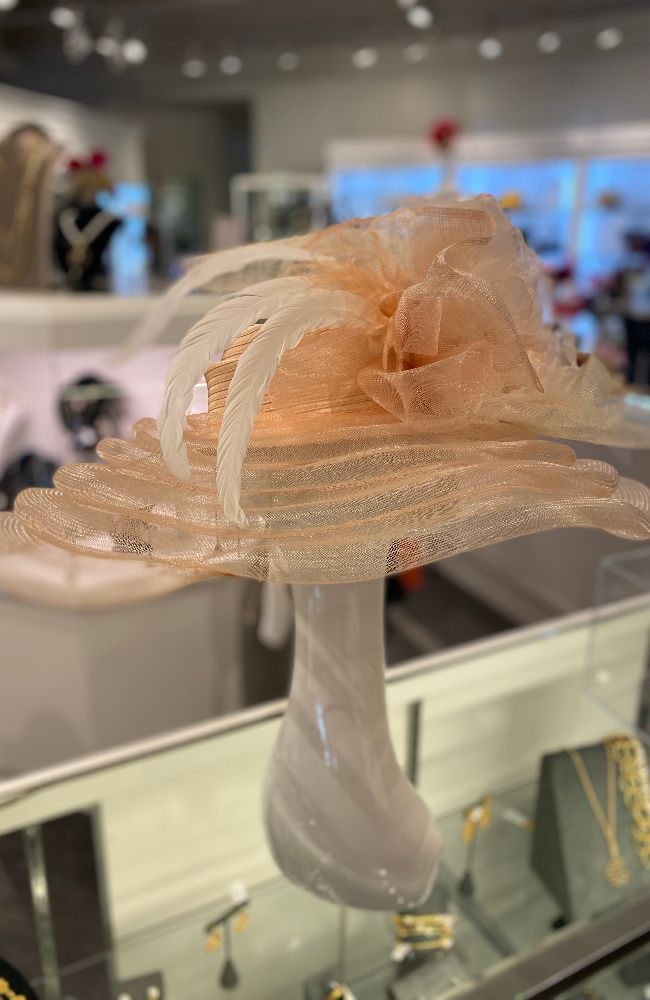 Pale Pink with Beads Hat