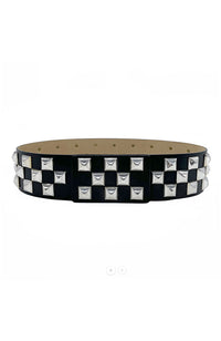 Roger 2.5" Belt with Silver Pyramids