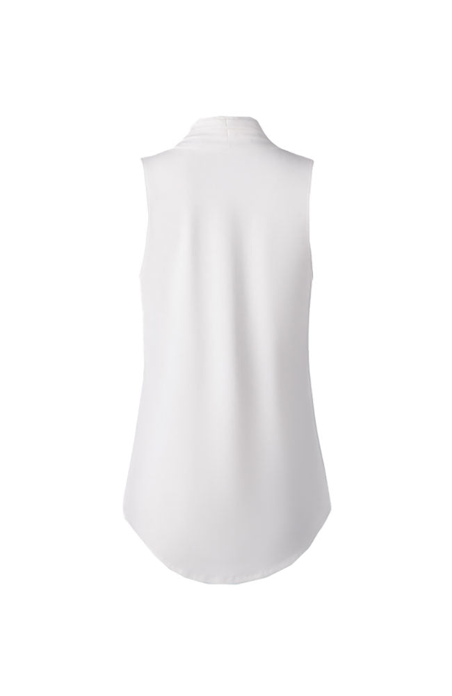 Matte Jersey Pleated V Neck Top