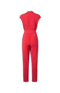 Cap Sleeve Jumpsuit Double Collar