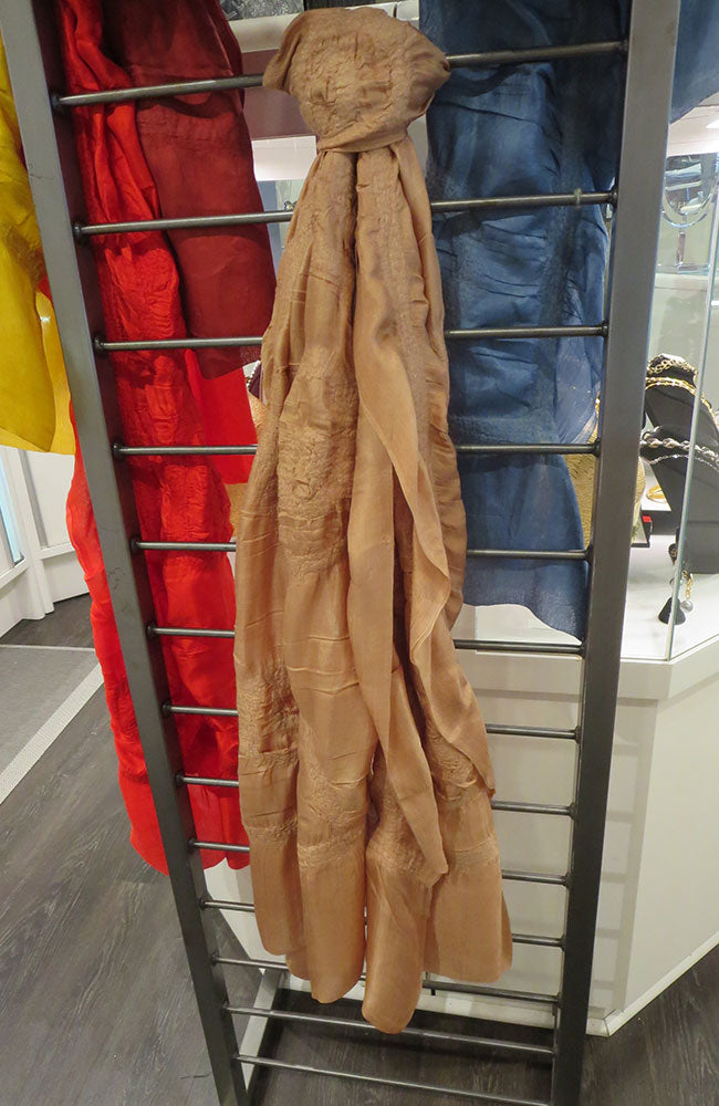 Caramel Silk & Wool Scarf