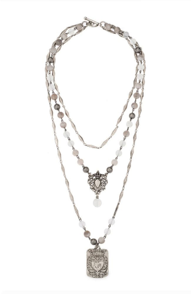 17-23" Linen Mix Linkage Heart Fob