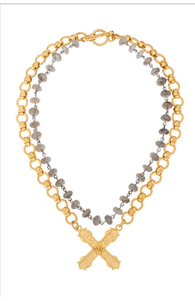 16" Double Strand Rondelle LInkage & Brittany Chain