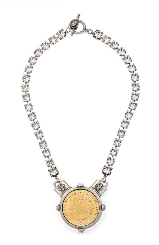 17" Euro Crystal Cupchain with  Domini Medalllion