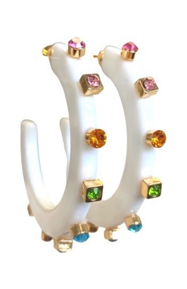 Lg City Girl Jewel Hoop