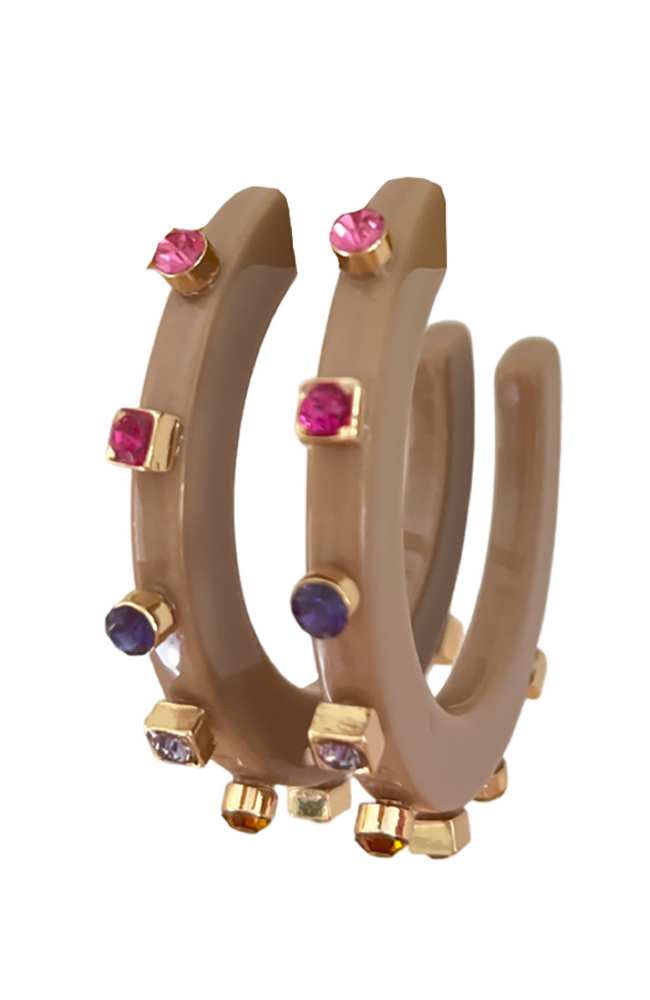 Lg City Girl Jewel Hoop