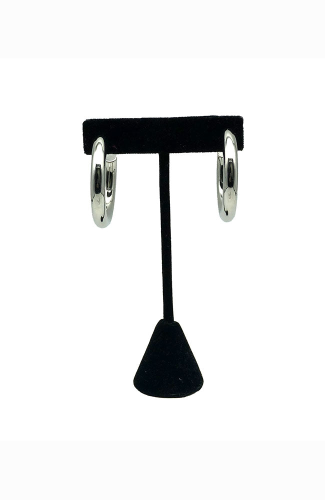 RhodiumThick Hoop 1.25"