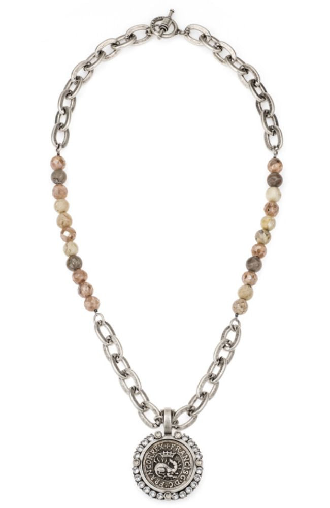 26" Sunrise Mix Drago Medallion Necklace