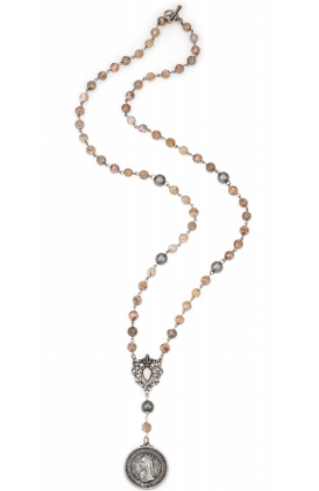 35" Sunrise Mix Bayonne Medallion Necklace