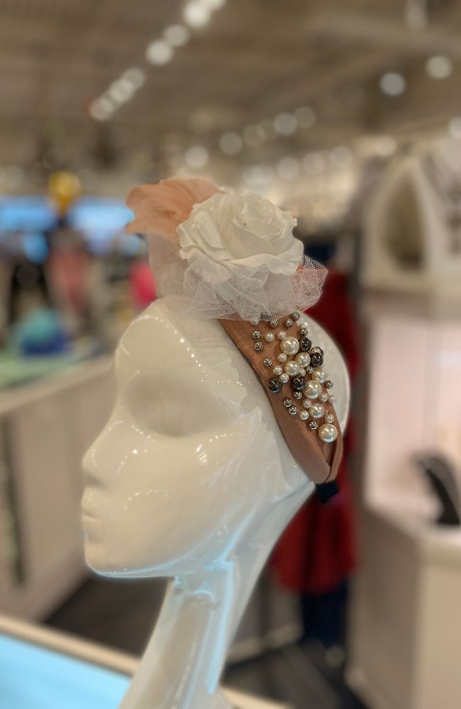 Fascinator Pearl Band Mauve