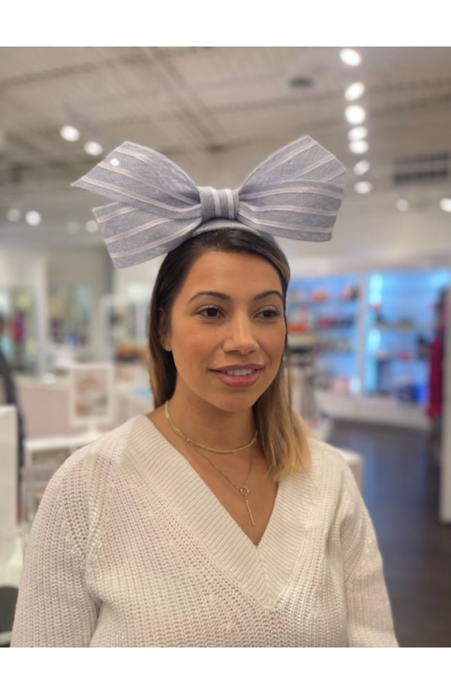 Large Ice Blue Bow Fascinator