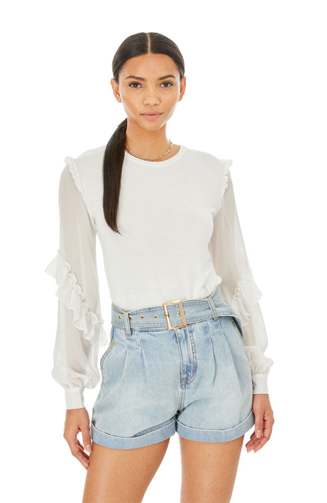Joni Silk Ruffle Sleeve Top