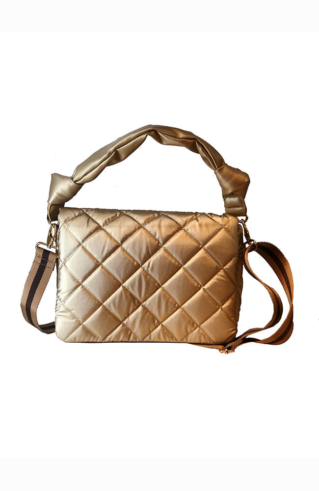 Gold Quilted Crossbody with Xtra Strap