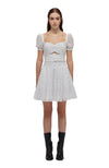 White Crinkle Dot Mini Dress