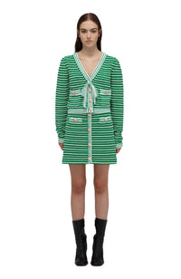 Green Rope Knit Cardigan
