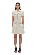 Ivory Tape Yarn Stripe Knit Dress