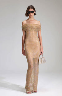 Hotfix Fishnet Maxi Dress
