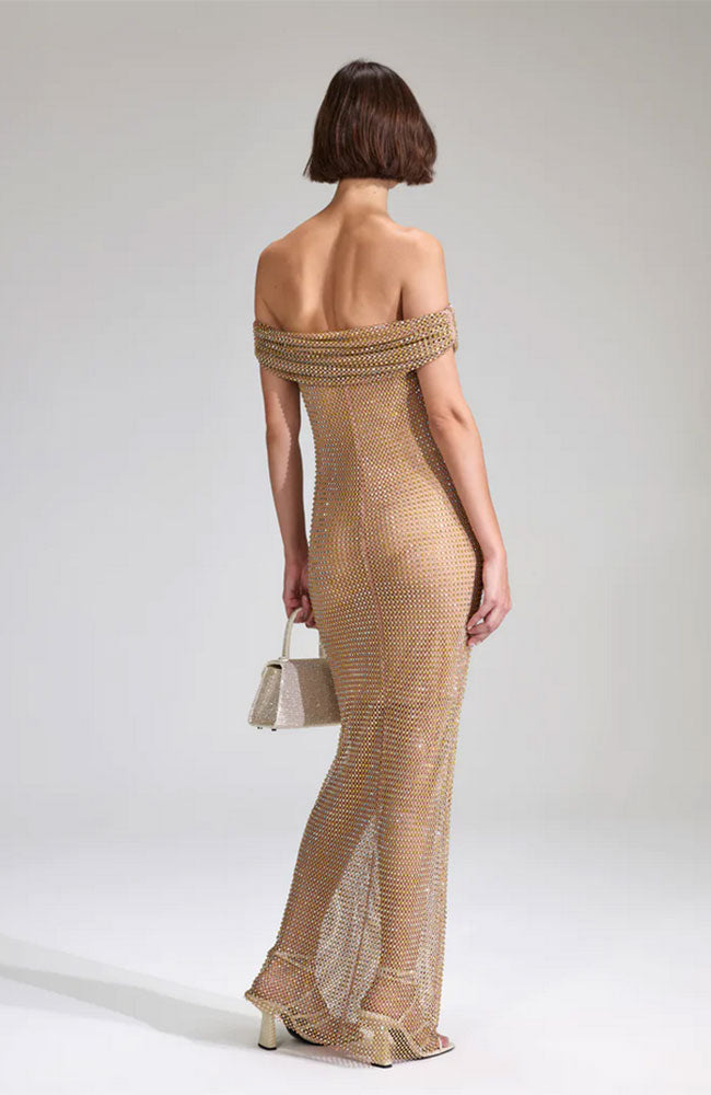 Hotfix Fishnet Maxi Dress