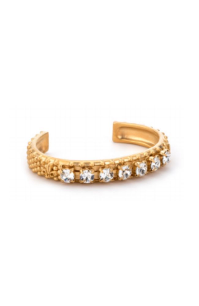 Gold Fleur De Lis Cuff with Swarovski Crystals