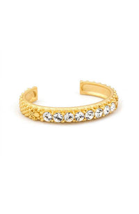 Gold Fleur De Lis Cuff with Swarovski Crystals