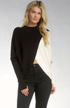 Mock Turtleneck Sweater Black Off White