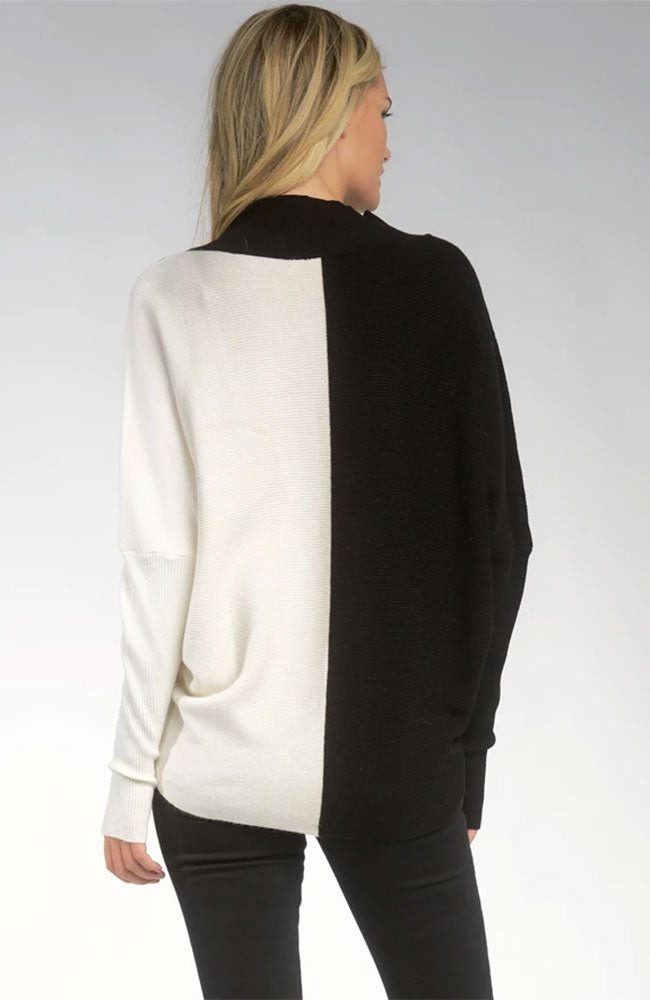 Mock Turtleneck Sweater Black Off White