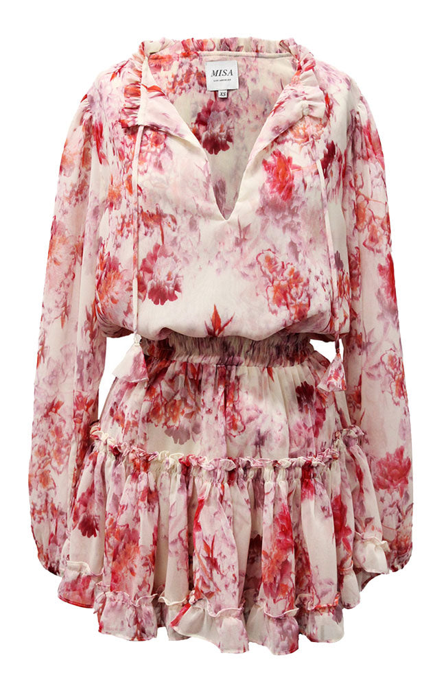 Lorena Dress in Abstract Rose Flora