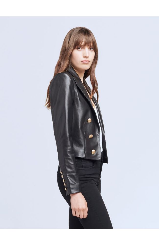 Inez Crop Blazer in Black