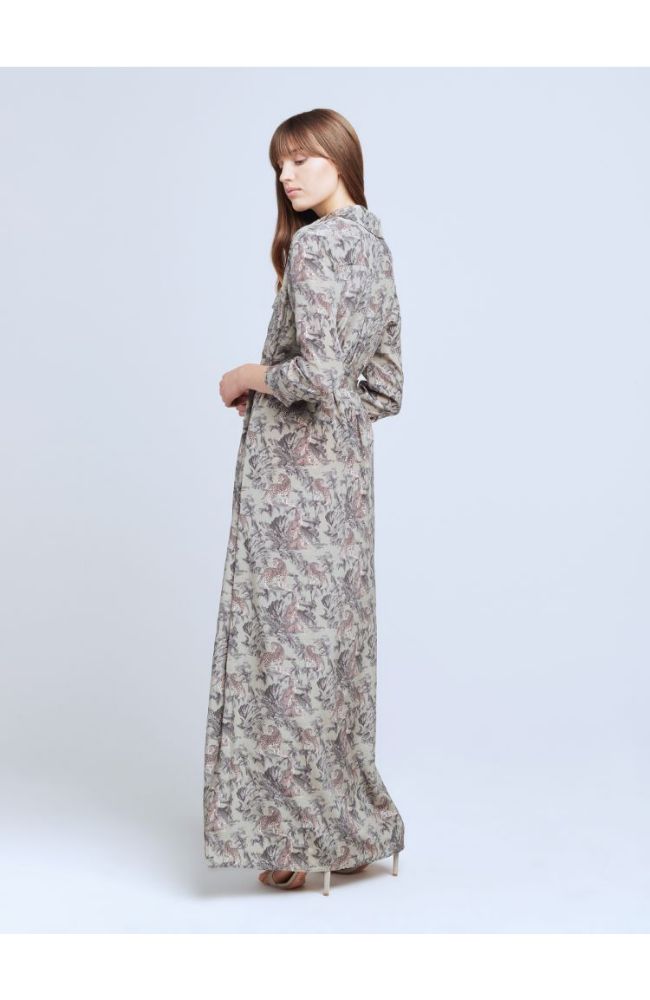 Cameron Long Shirt Dress in Light Olive Tan