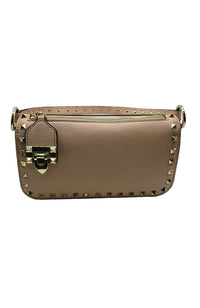 Pyramid Stud Clutch Nude