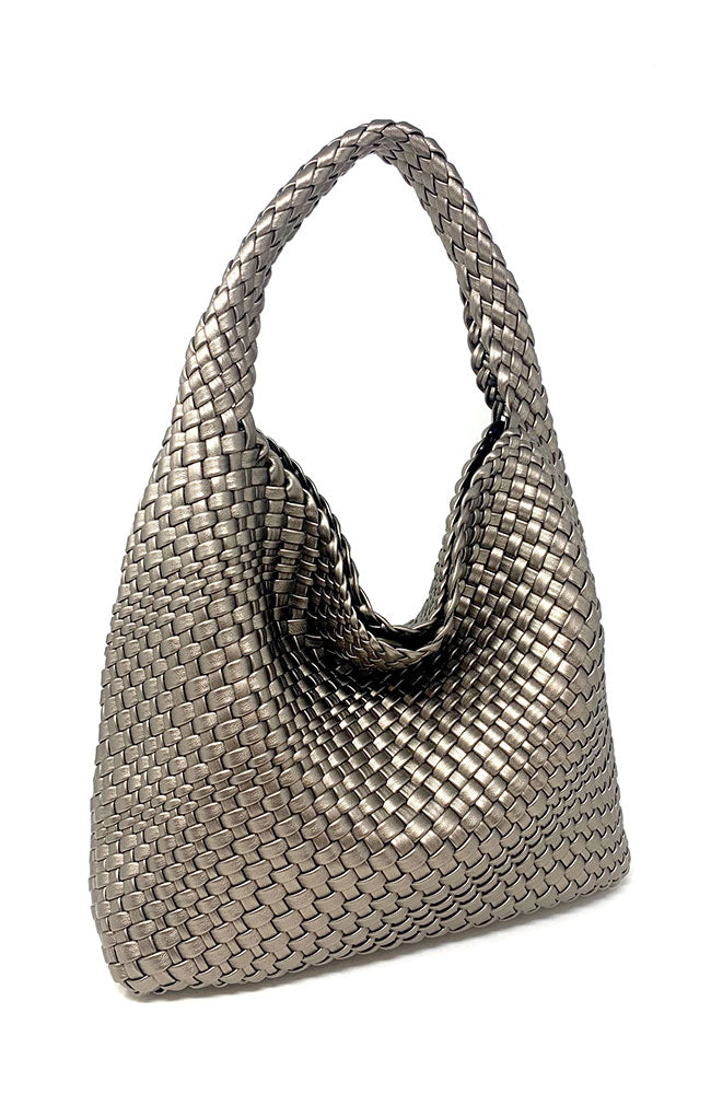 Pewter Basket Weave Handbag
