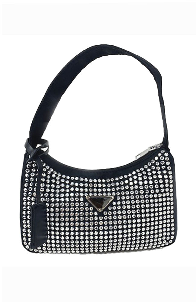 Black CZ Embellished Handbag