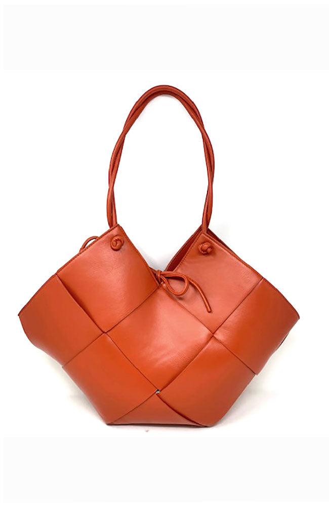 Large Quilted Orange Handbag
