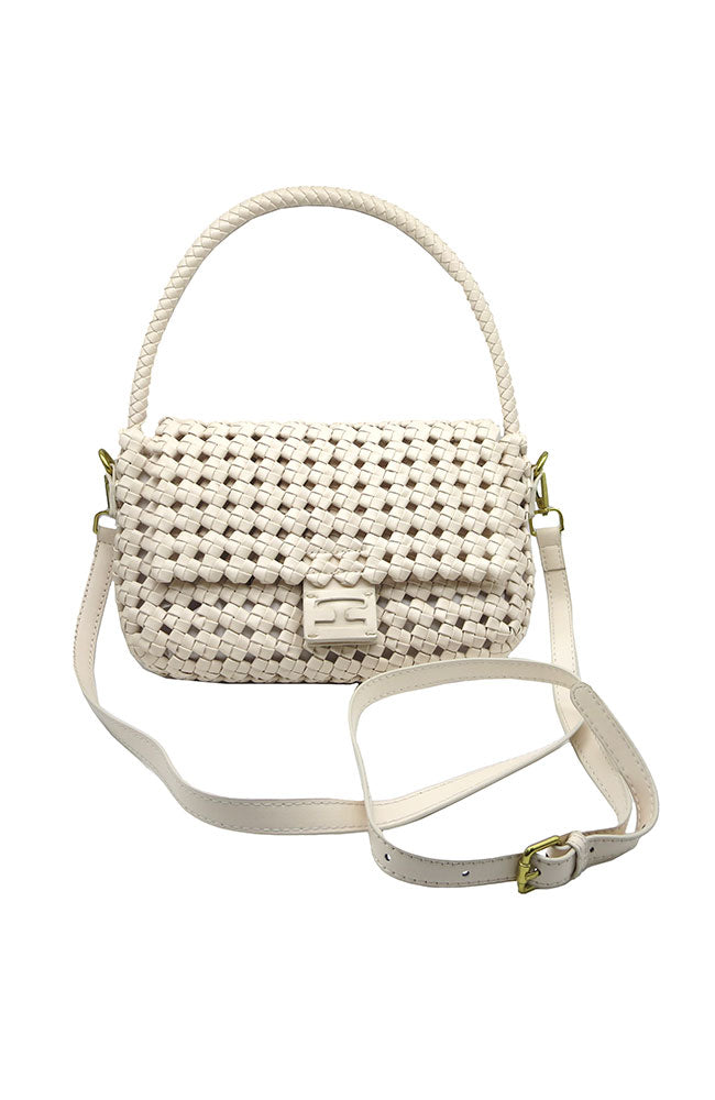Open Weave Clutch White