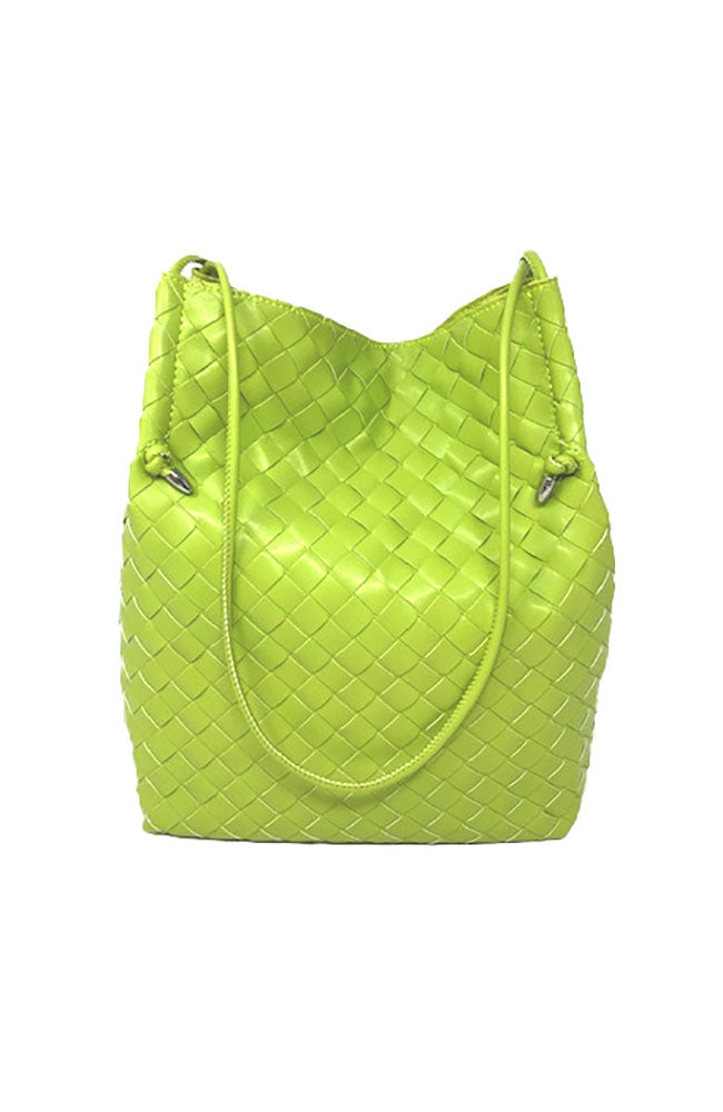 Basket Weave Handbag in Green