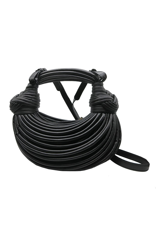 Knotted Rope Crossbody Purse in Black