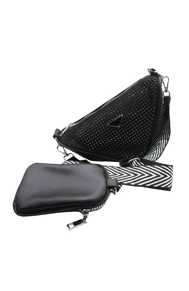 Half Moon Pouch Black Black with Cell Pouch