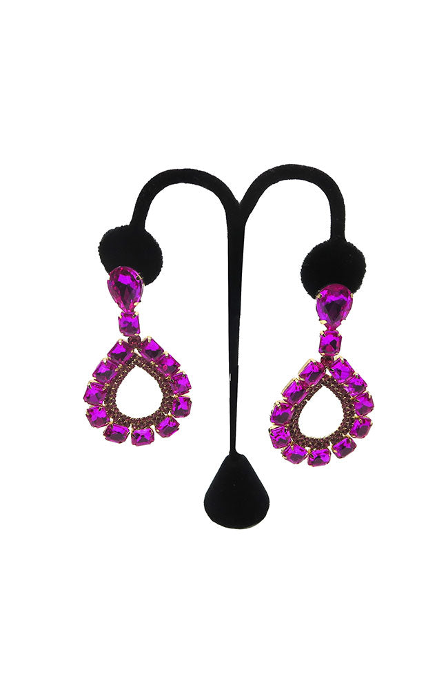 Bright Pink Jewel Earrings
