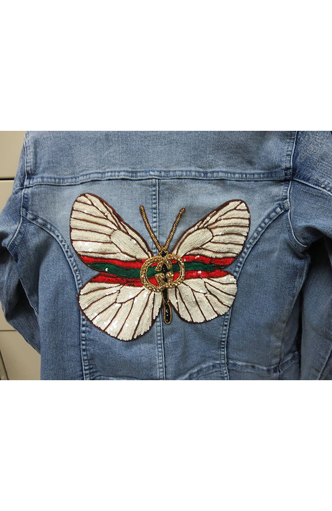 Blue Denim Jacket with Patches
