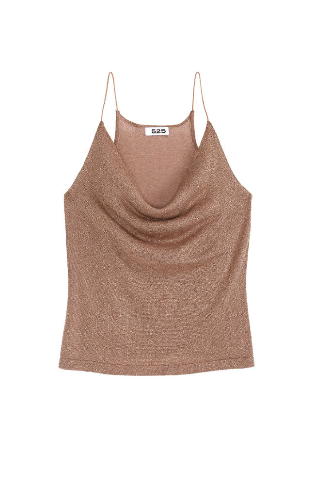 Metallic Cowl Neck Tank