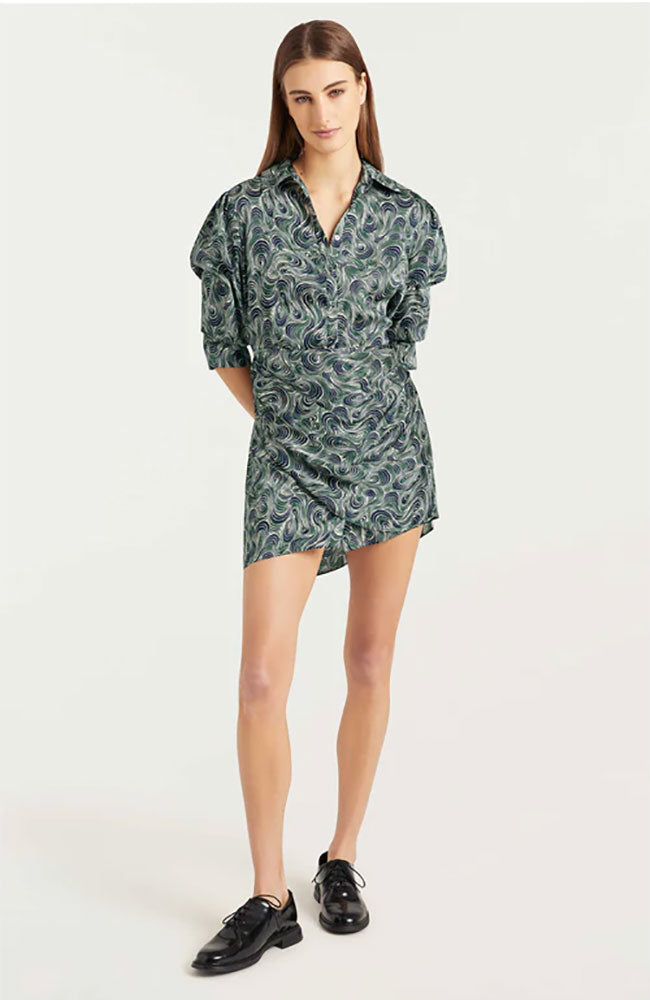 Janine Dress in Dark Emerald