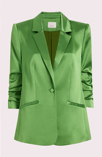 Satin Kylie Jacket in Grass