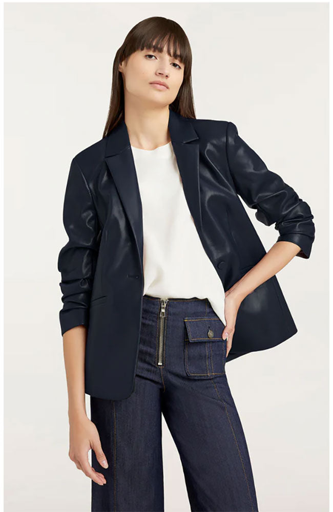 Faux Leathe Kylie Jacket Navy
