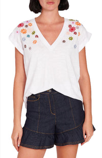V Neck Floral Bella Tee