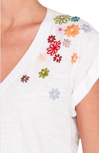 V Neck Floral Bella Tee