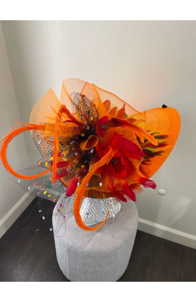 Out of the Box Orange Hat with Black Netting