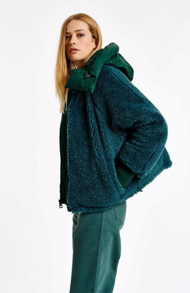 Abrasion Faux Fur Jacket