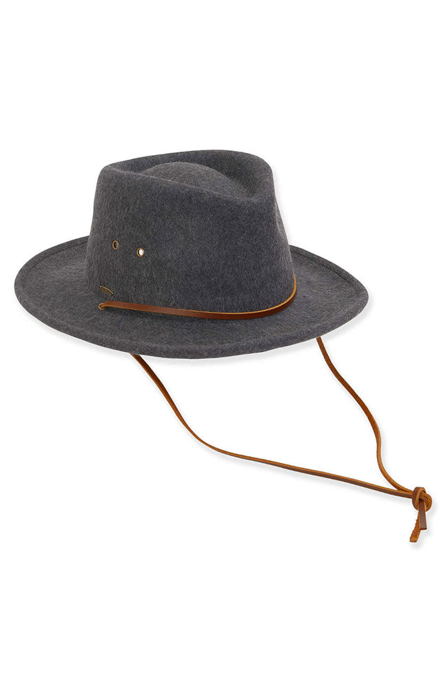 Wool Felt Safari Hat Mix Charcoal